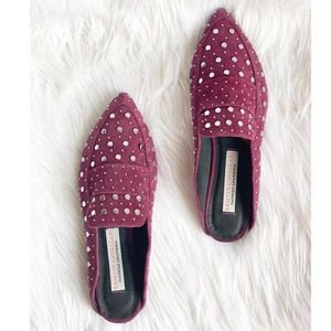 Chinese Laundry Charlie Maroon Studded Loafer Mule